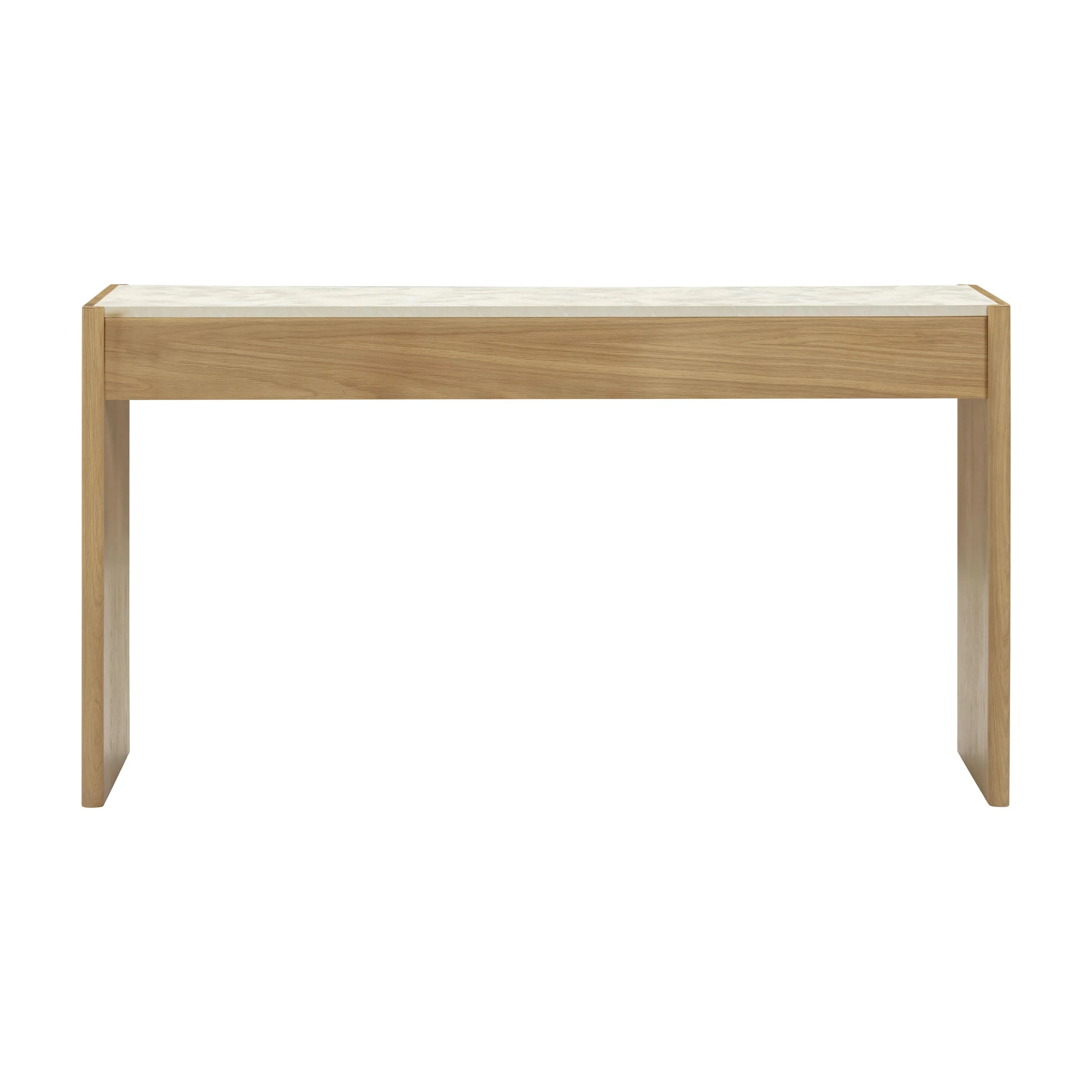 Paige 56" Natural Oak 2-Drawer Console Desk