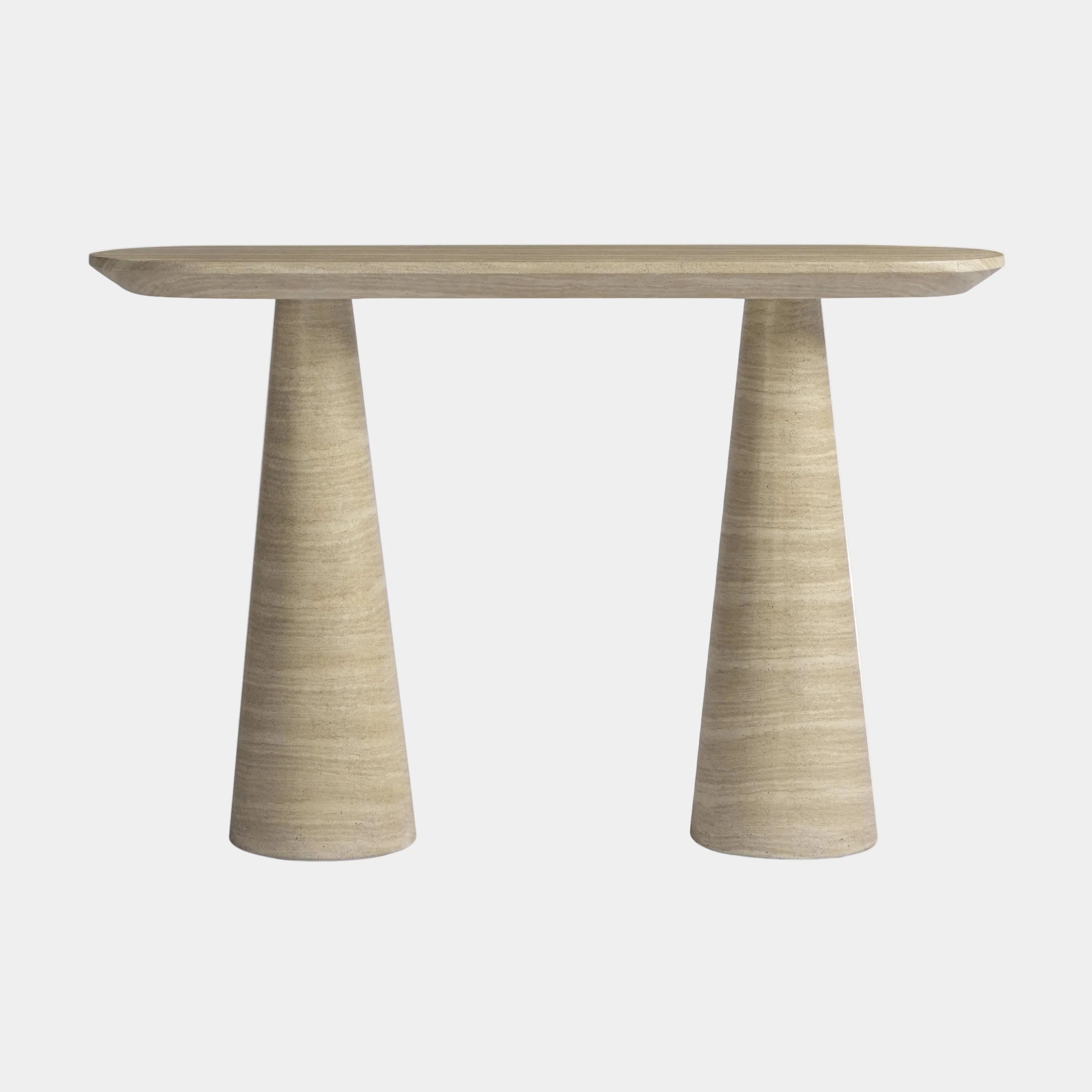 Sandra 47" Faux Travertine Indoor/Outdoor Console Table