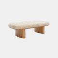 Ollie 56.5" Contract-Grade Straight Vegan Shearling Large Bench