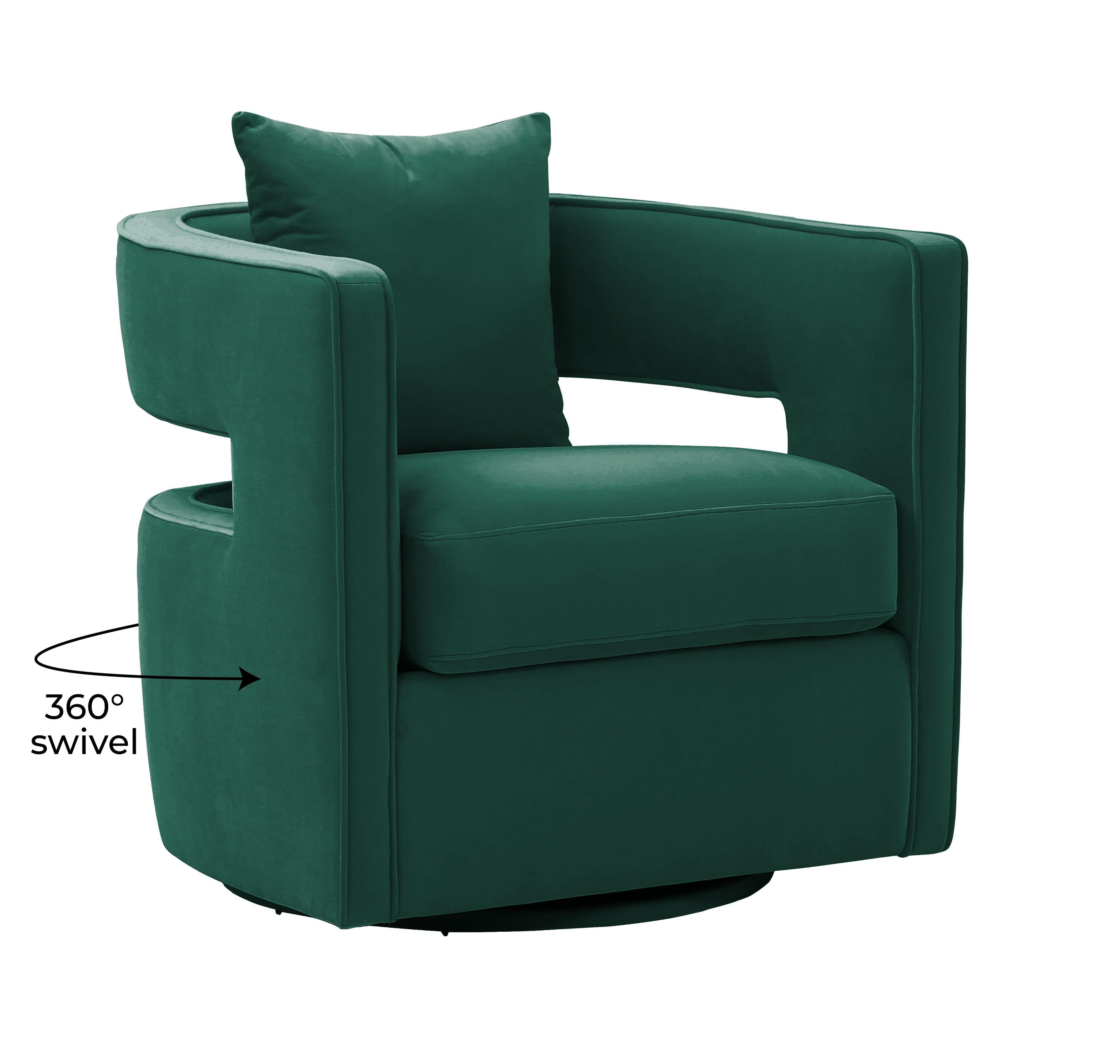 Kennedy Performance Velvet Swivel Accent Chair