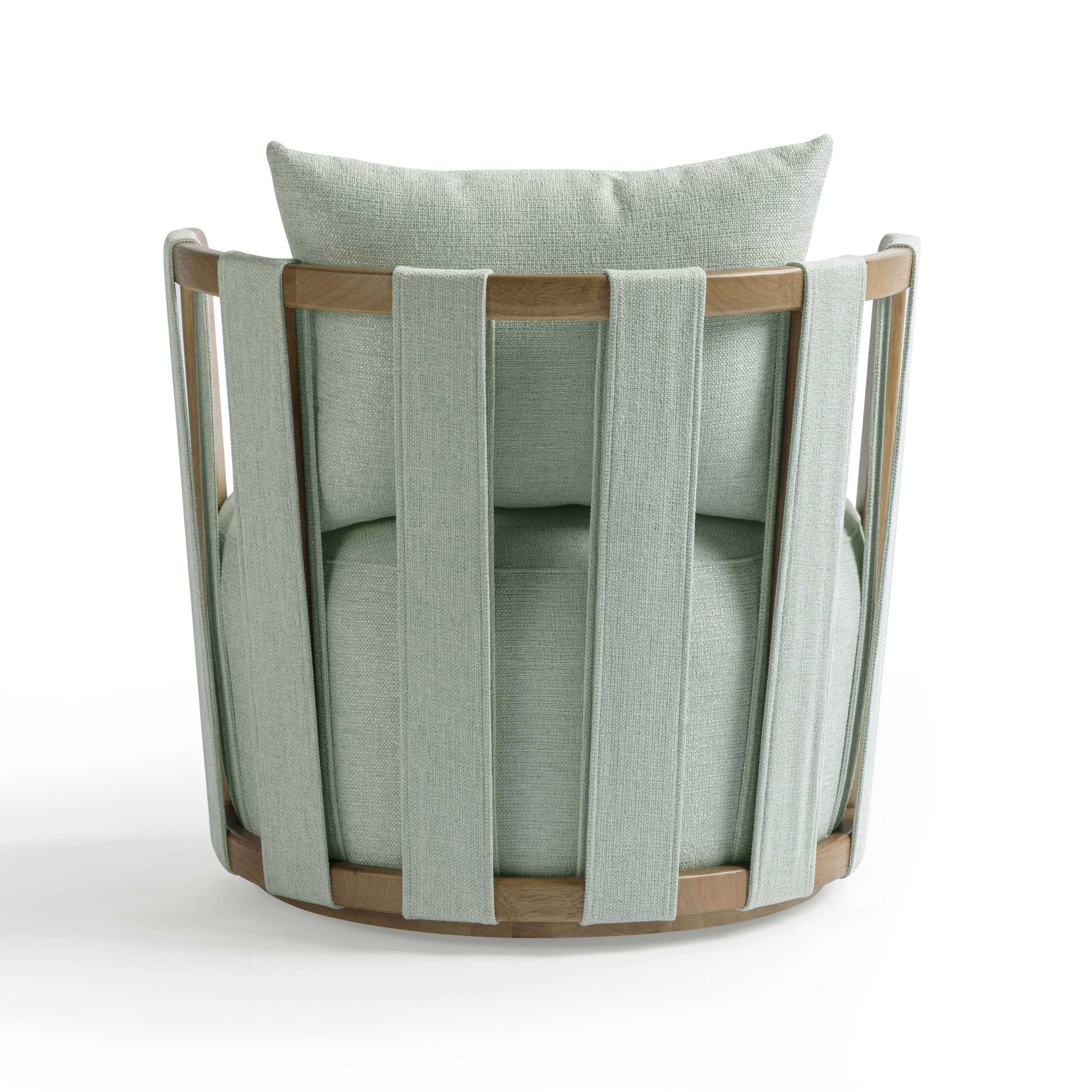 Paolo Textured Contract-Grade Weave Fabric Swivel Accent Chair