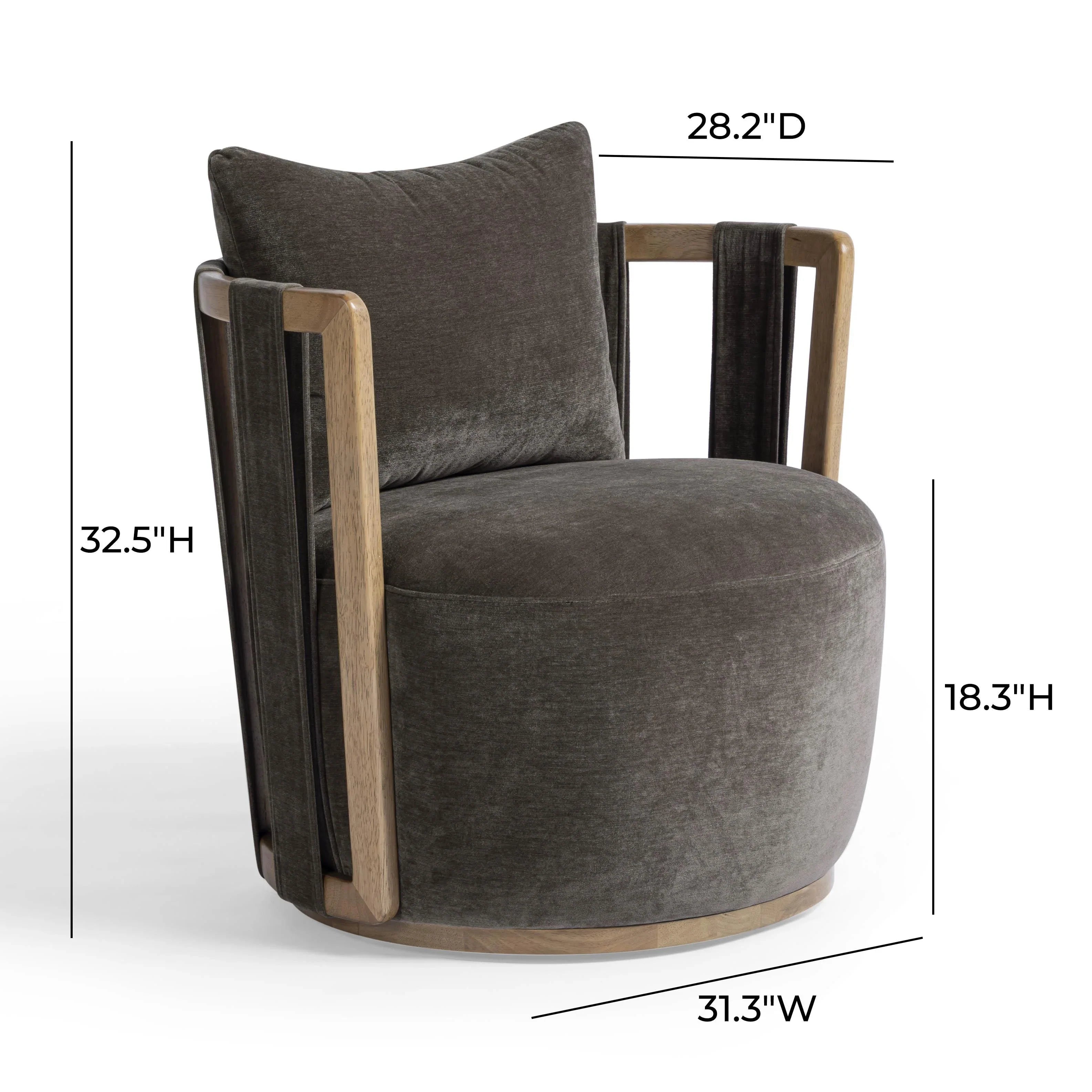 Paolo Upcycled Contract-Grade Fabric Swivel Accent Chair