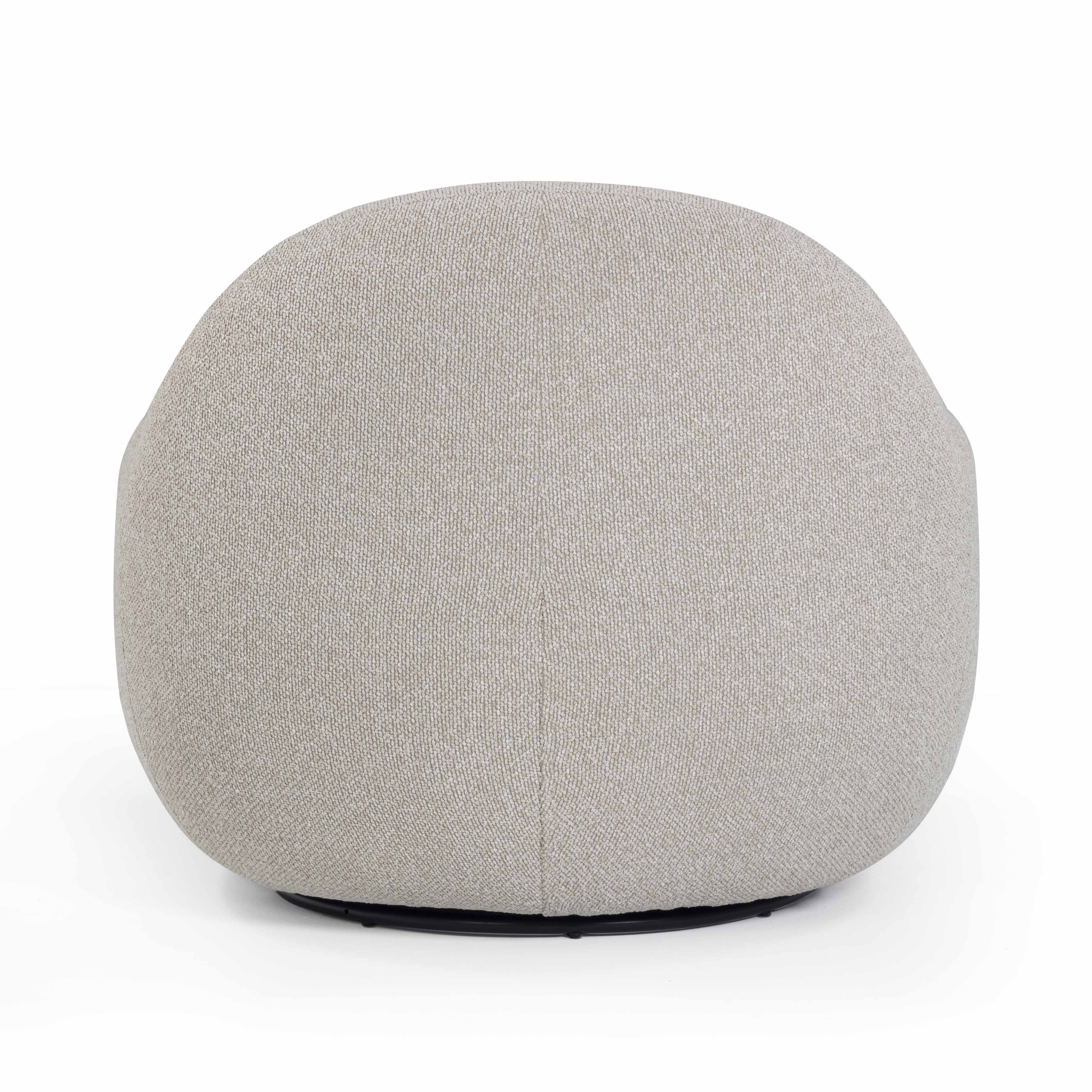 Tiago Warm Grey Performance Boucle Swivel Accent Chair