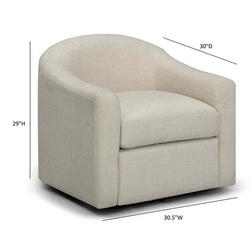 Thao Contract-Grade Basketweave Fabric Swivel Accent Chair
