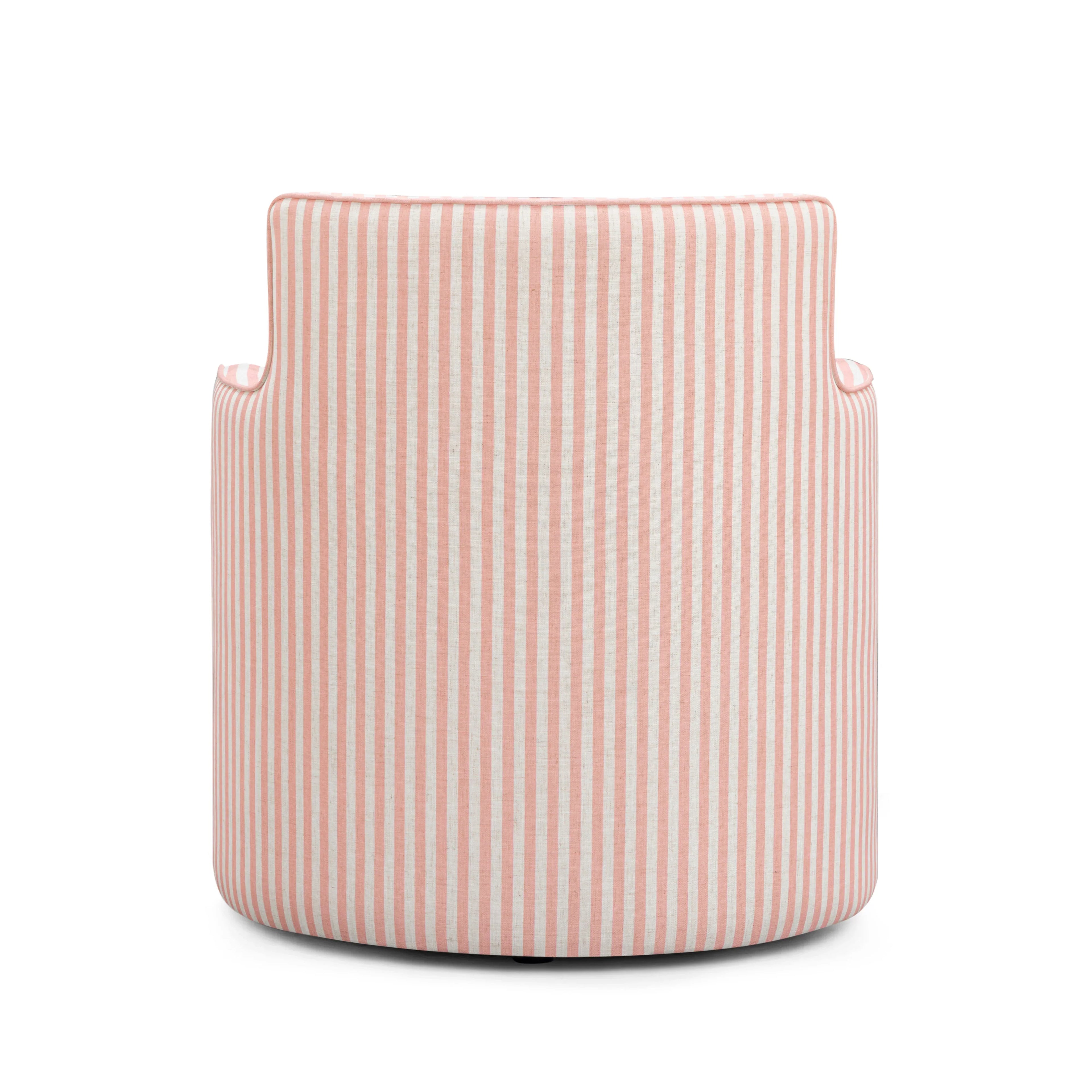 Passe Striped Linen Swivel Chair