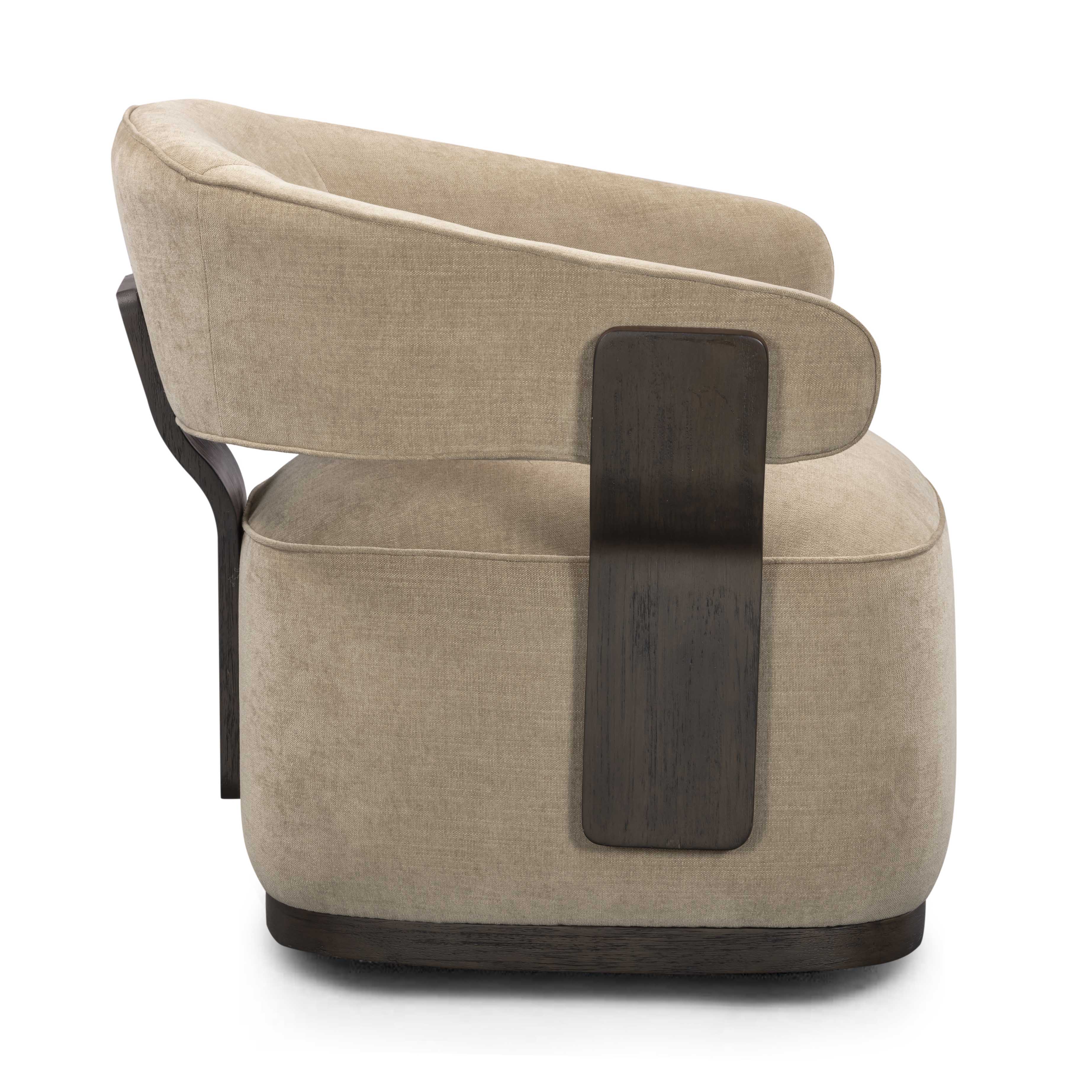 Madison Linen Performance Chenille Swivel Accent Chair