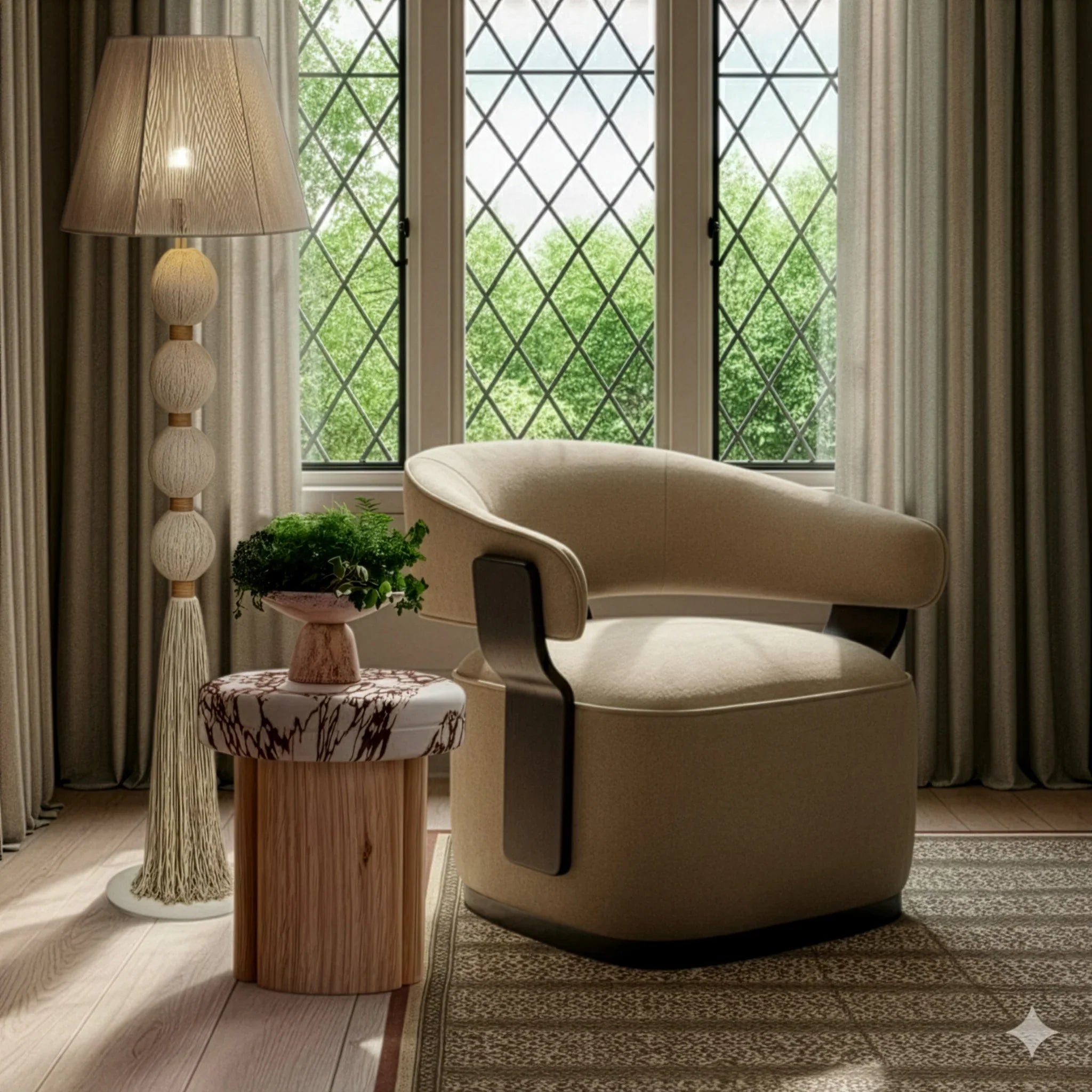 Madison Linen Performance Chenille Swivel Accent Chair