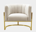 Magnolia Spotted Cream Performance Velvet Accent Chair