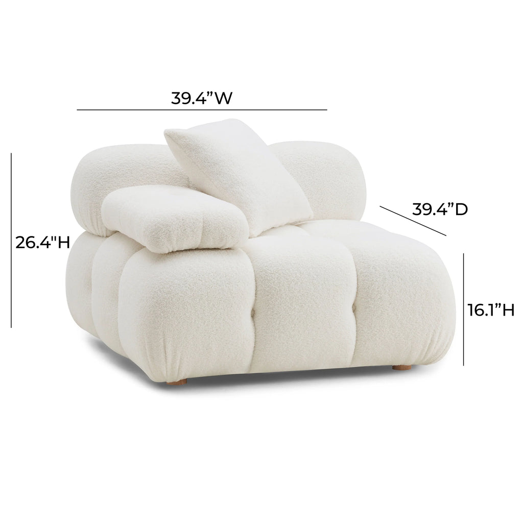 Calliope Performance Vegan Shearling Modular Corner Chair