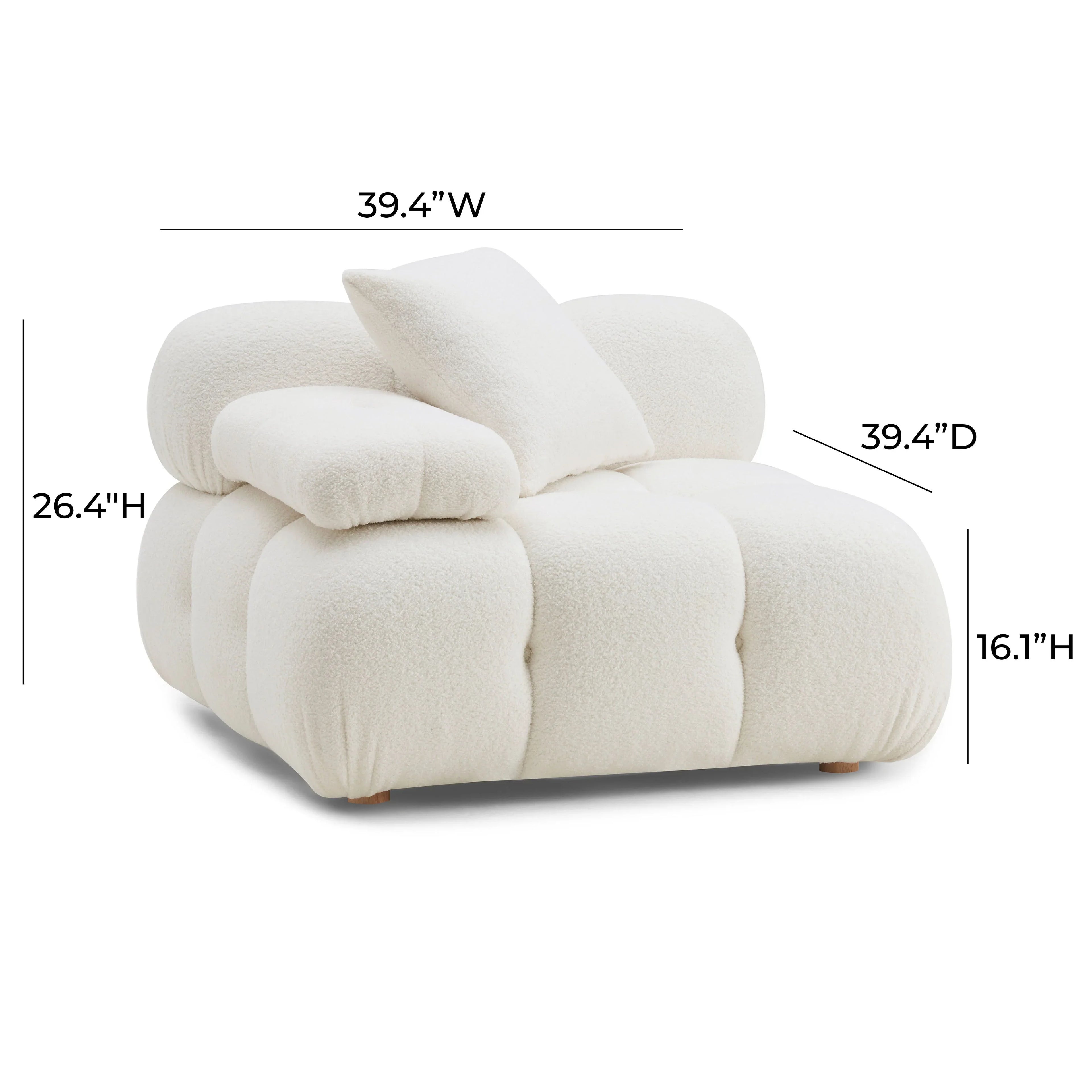 Calliope Performance Vegan Shearling Modular Corner Chair