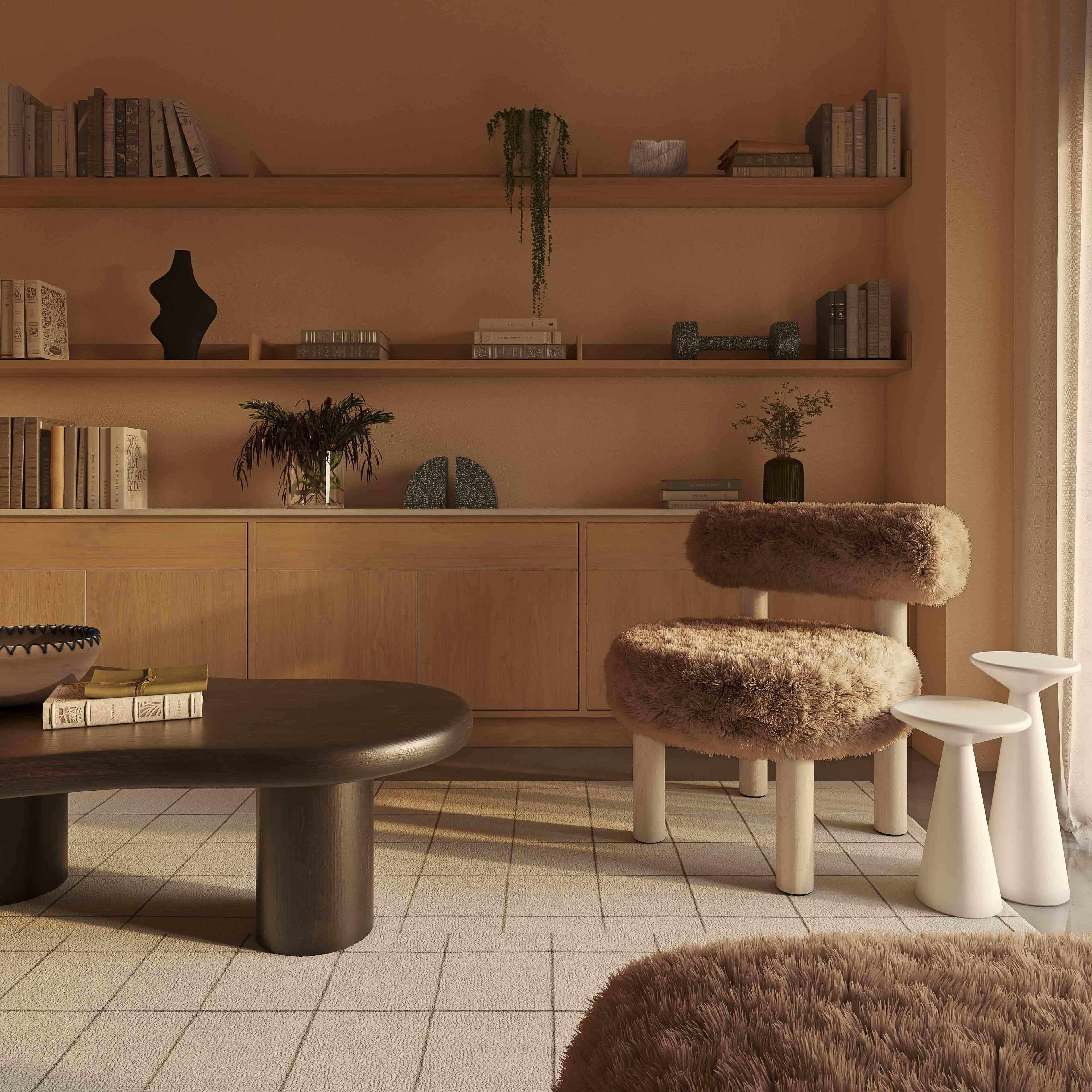 Carmel Contract-Grade Vegan Shearling Accent Chair
