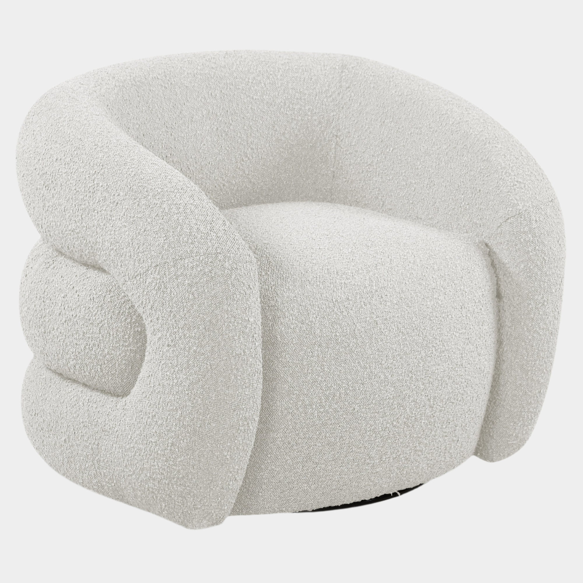 Roxbury Boucle Fabric Upholstered Swivel Accent Chair