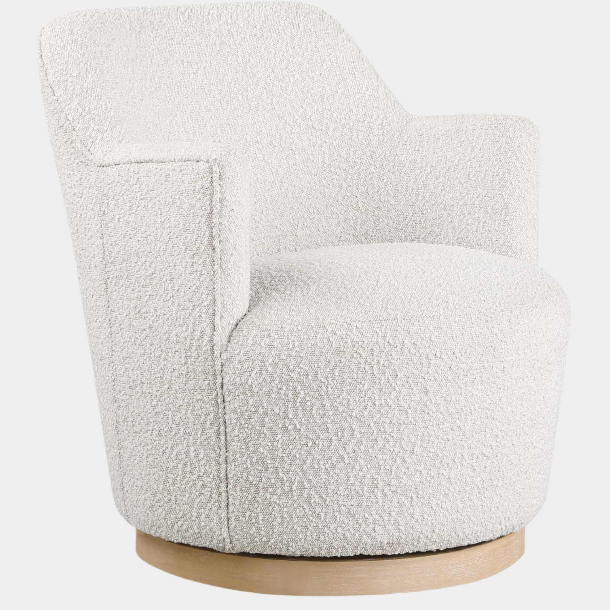 Clarita Boucle Fabric Upholstered Swivel Accent Chair