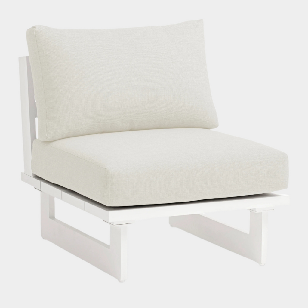 Maldives Water Resistant Fabric Upholstered Outdoor Patio Modular Armless Chair