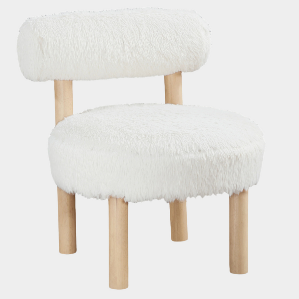 Ambre Vegan Shearling Fabric Upholstered Accent Chair