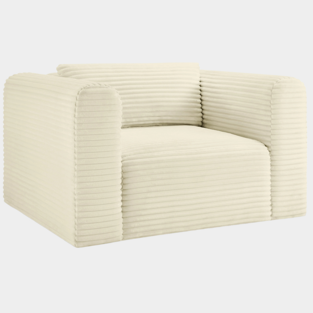 Shaggy Corduroy Performance Fabric Upholstered Accent Chair