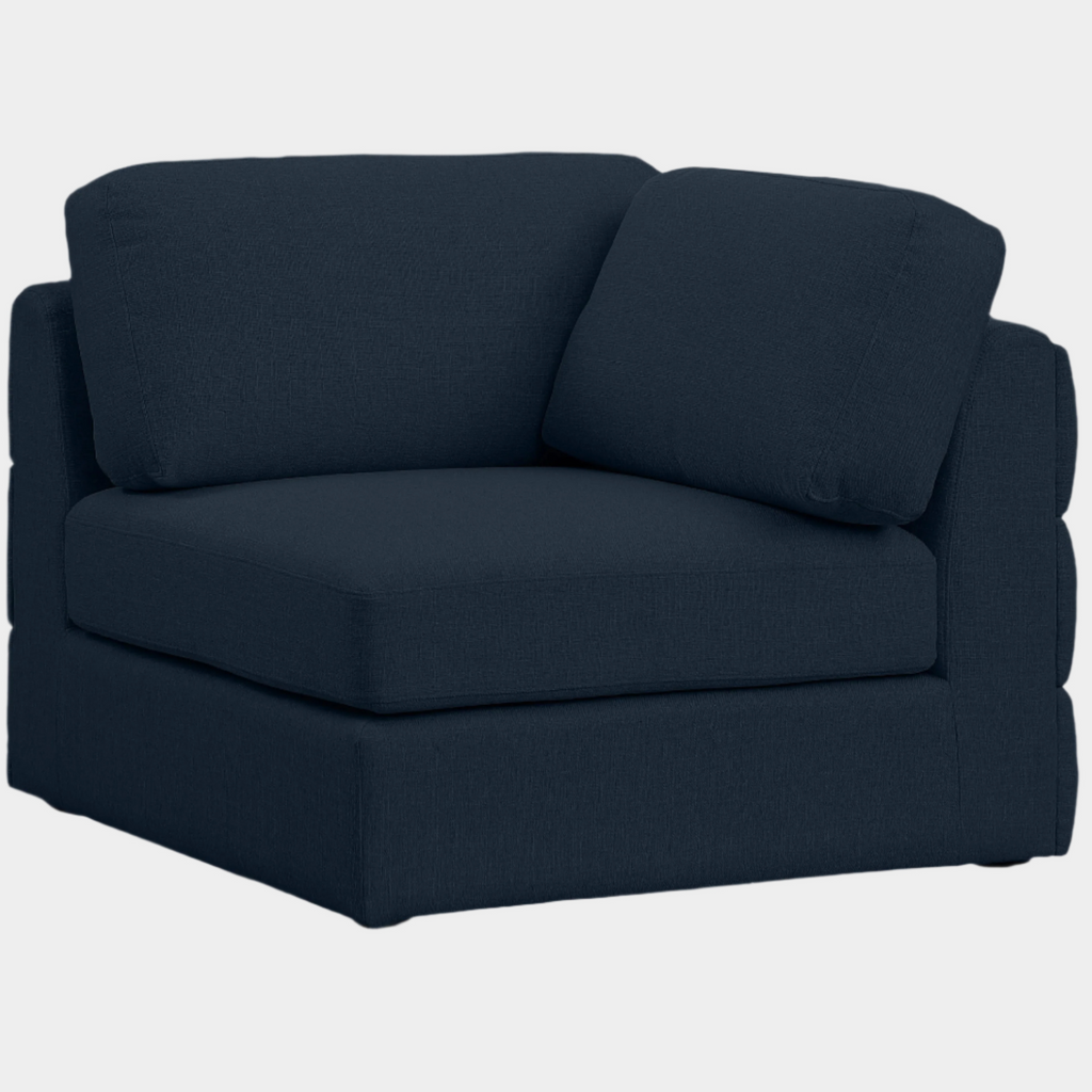 Beckham Linen Textured Fabric Upholstered Corner Modular Chair