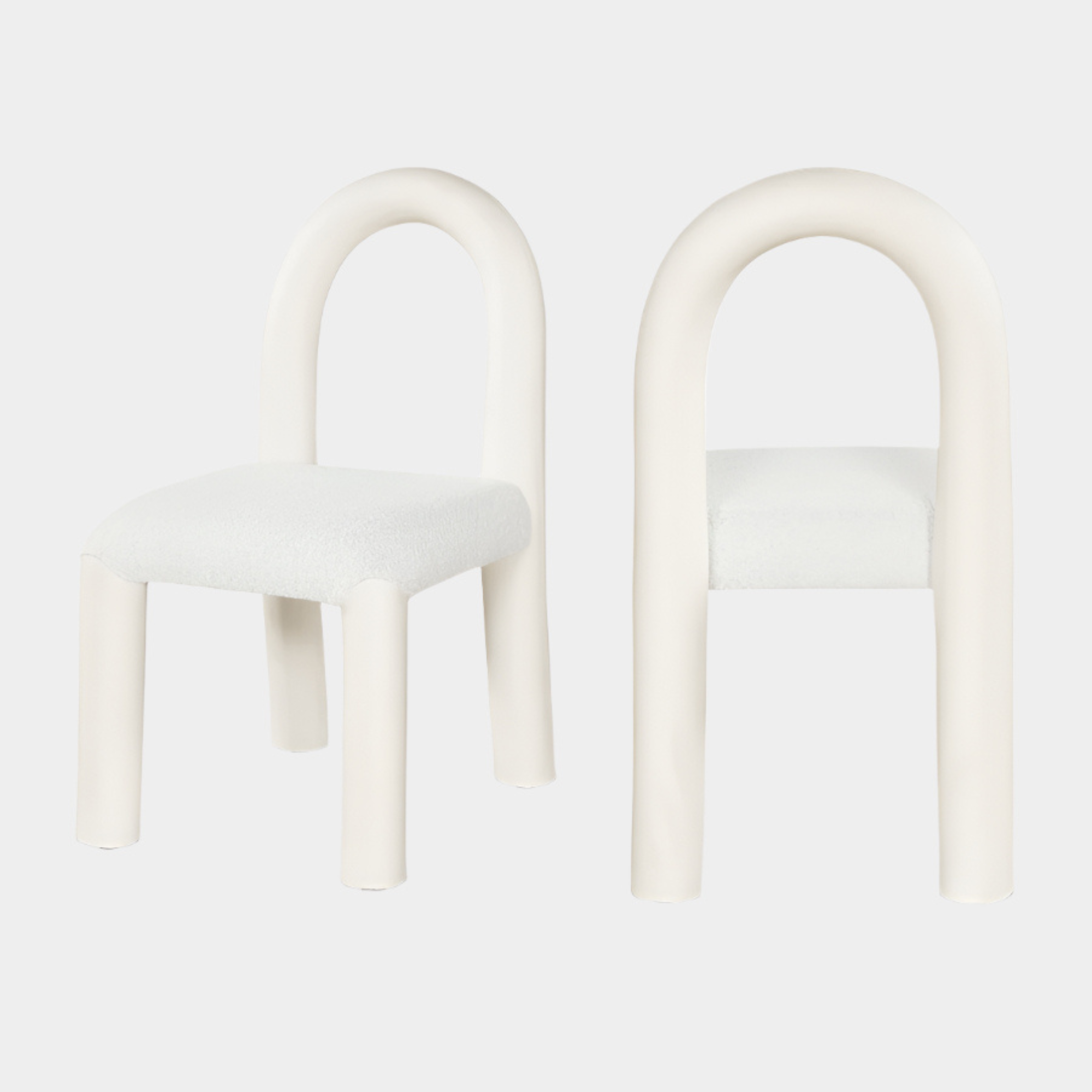 Amari Vegan Leather And Boucle Fabric Upholstered Dining Chair