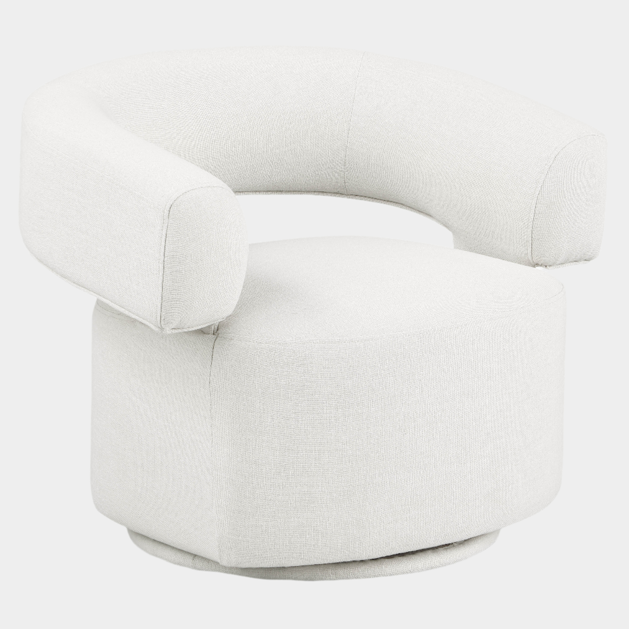 Niya Linen Textured Fabric Upholstered Swivel Accent Chair