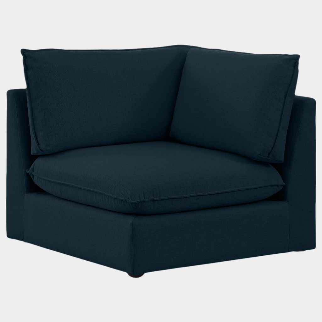 Mackenzie Linen Textured Fabric Upholstered Corner Modular Chair