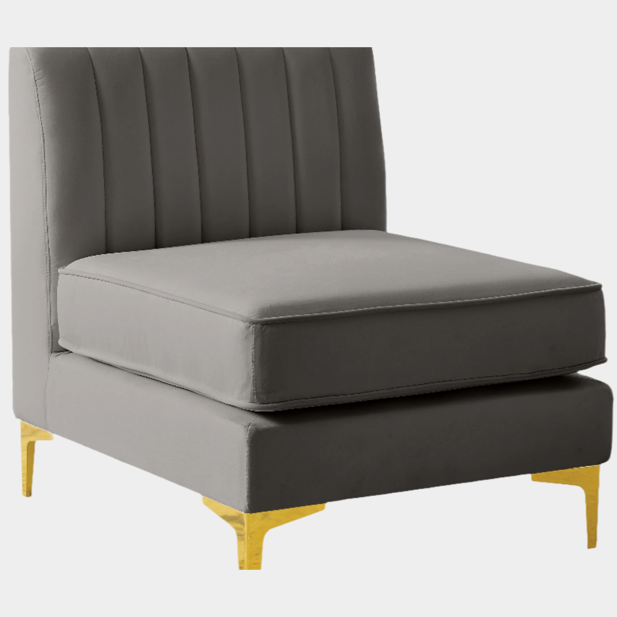 Alina Velvet Upholstered Modular Armless Chair