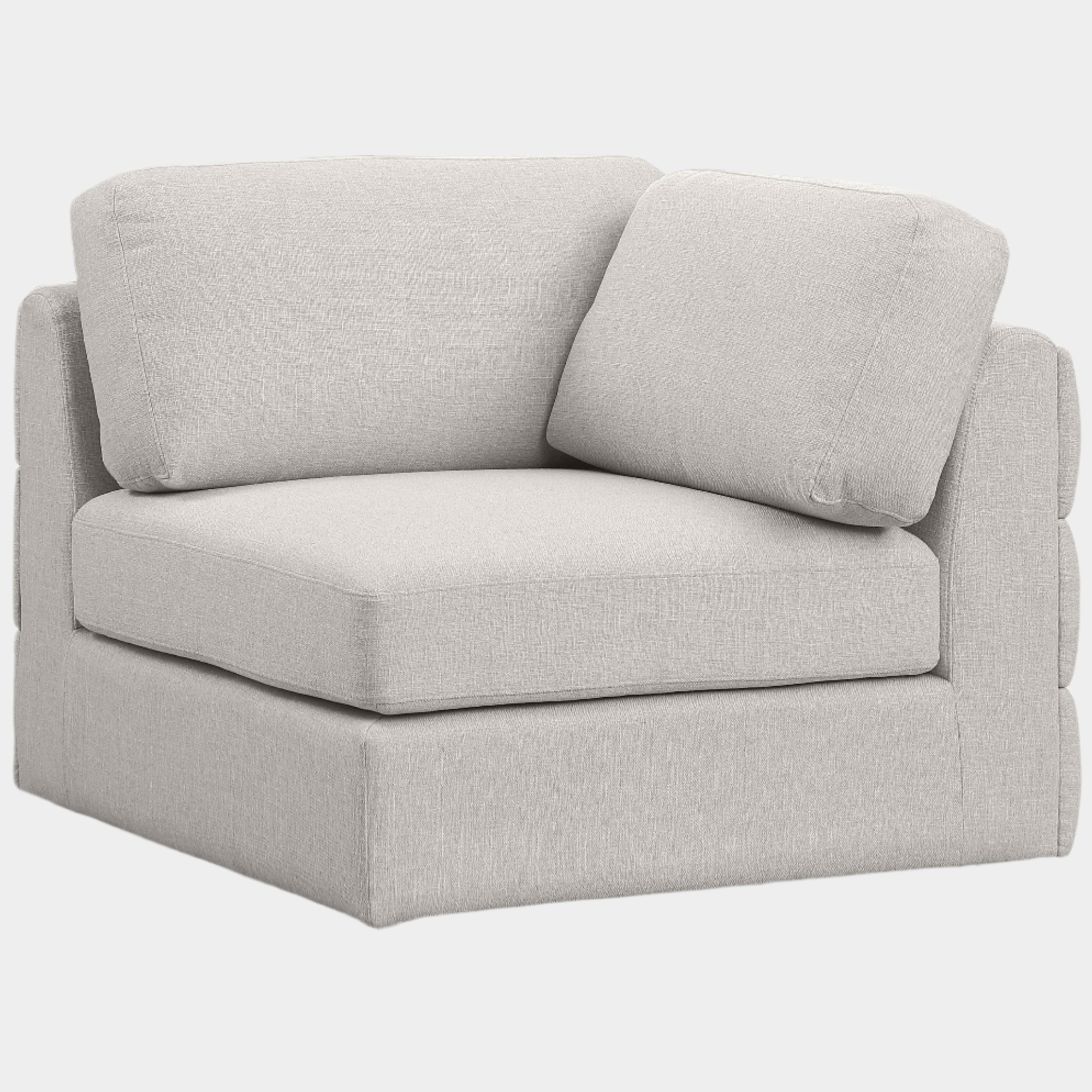 Beckham Linen Textured Fabric Upholstered Corner Modular Chair