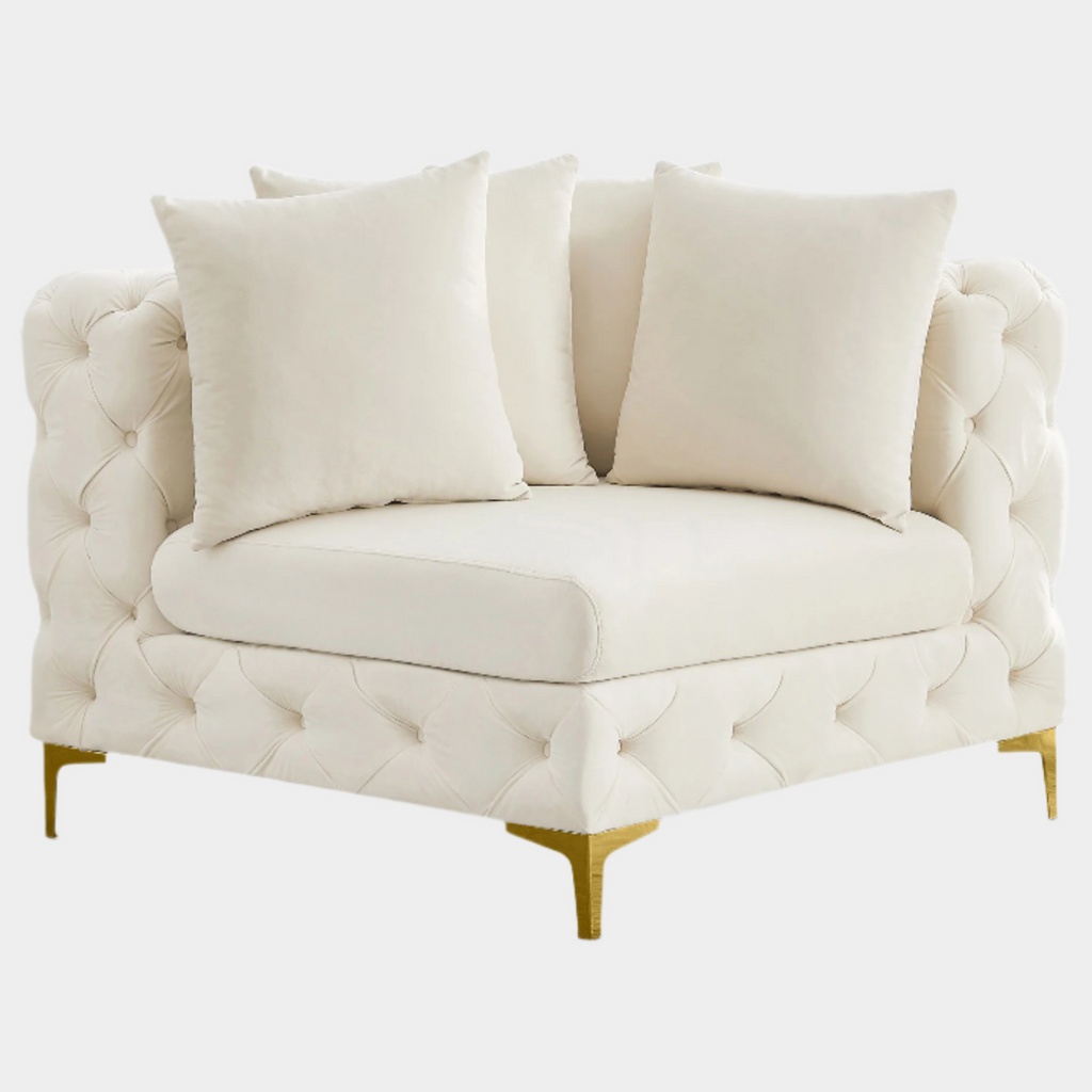 Tremblay Velvet Upholstered Corner Modular Chair