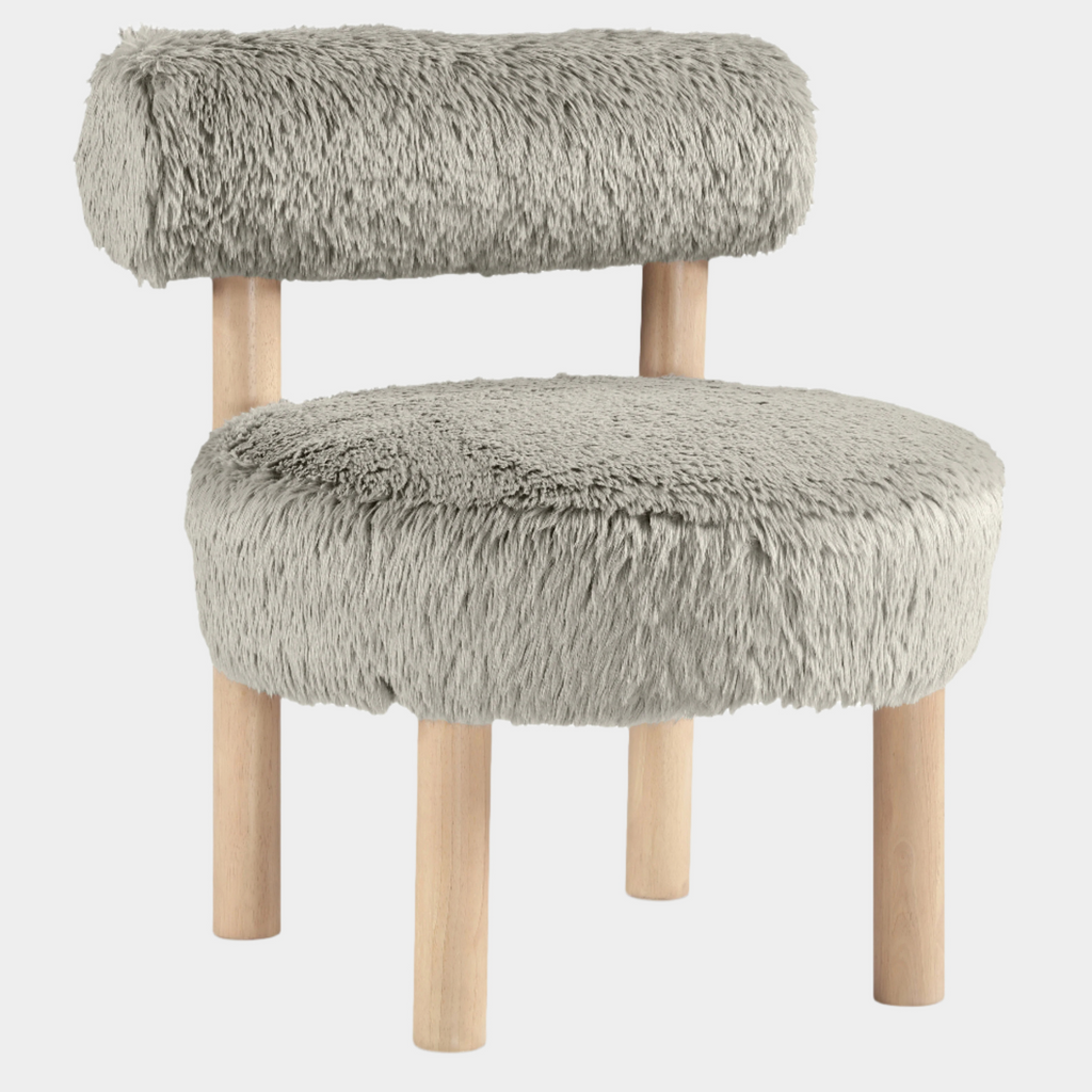 Ambre Vegan Shearling Fabric Upholstered Accent Chair