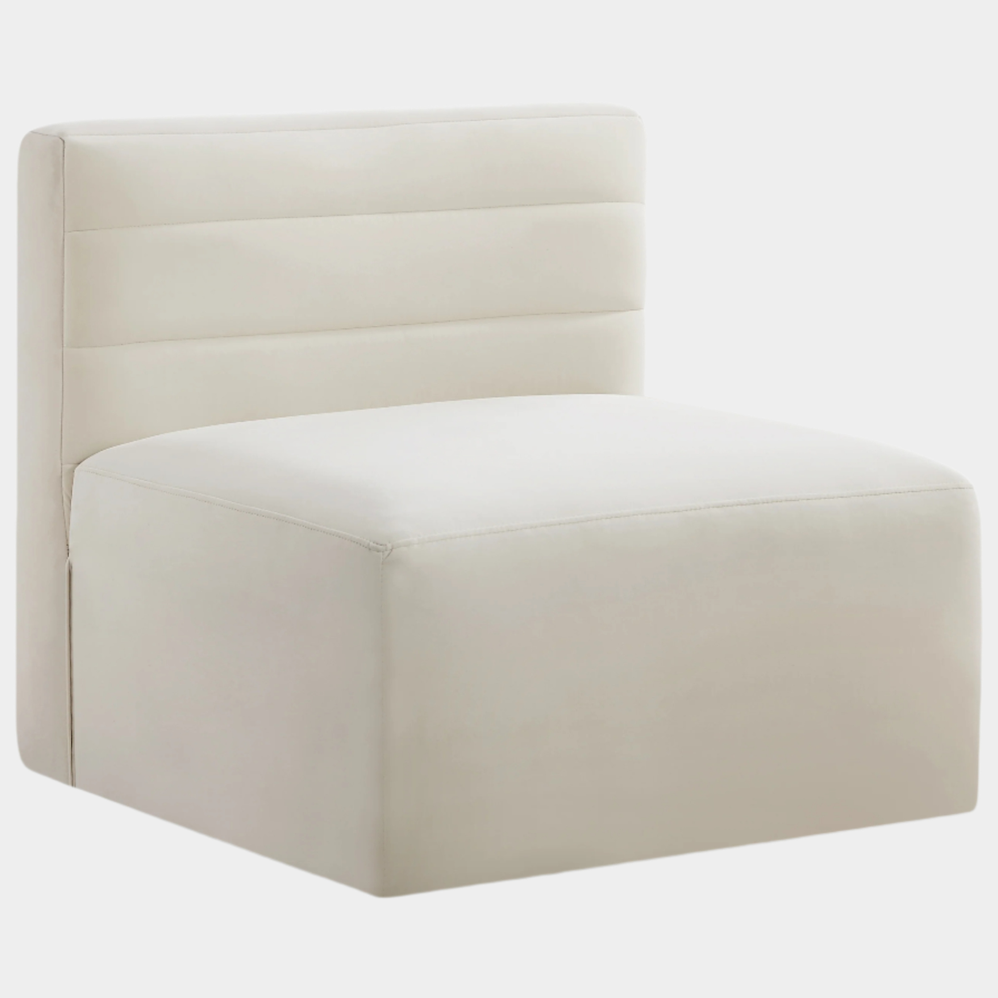 Quincy Velvet Upholstered Comfort Armless Modular Chair