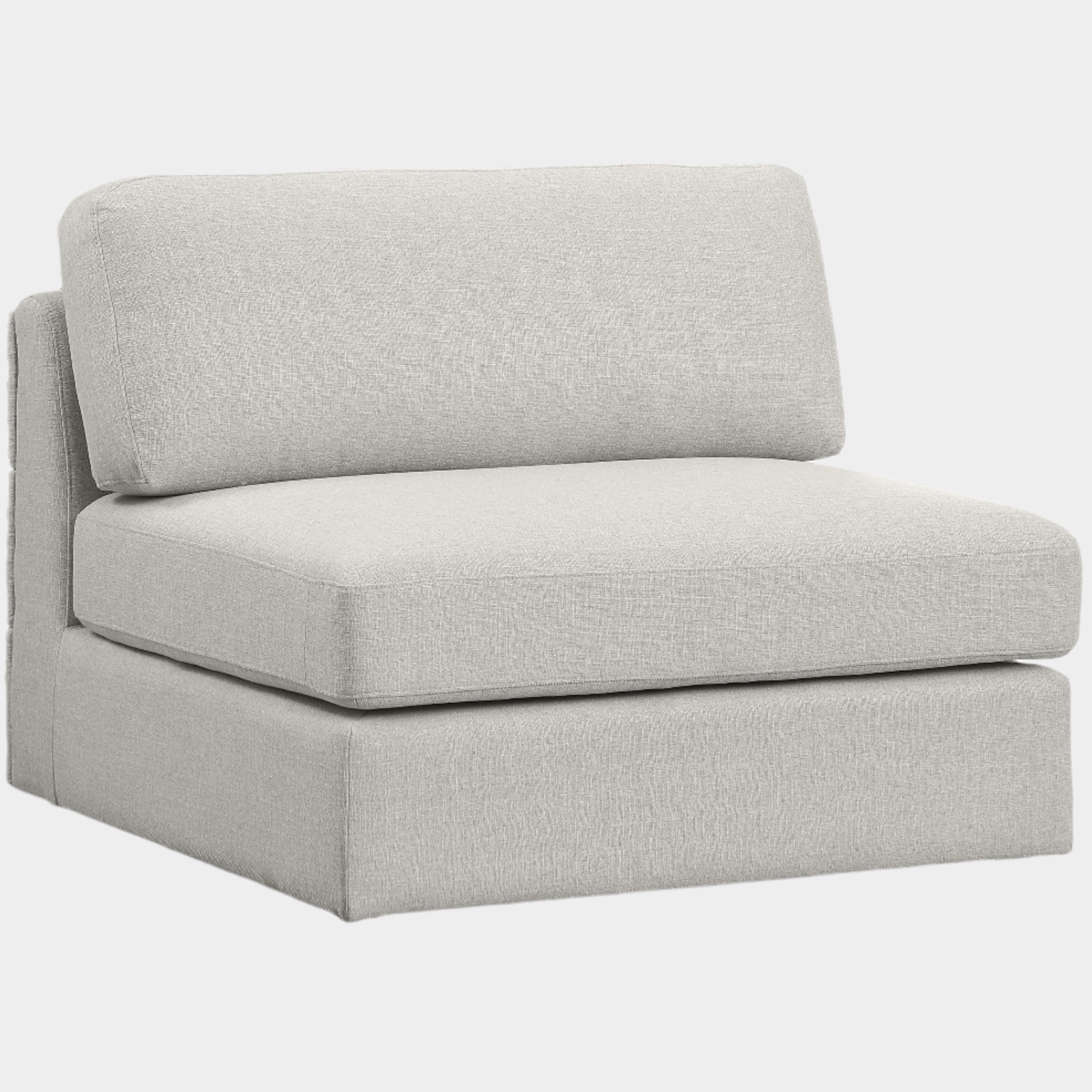 Beckham Linen Textured Fabric Upholstered Armless Modular Chair