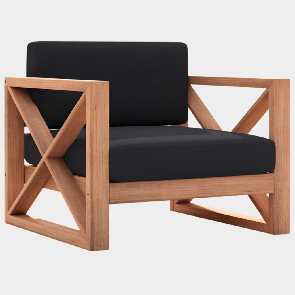 Anguilla Water Resistant Fabric Upholsetered Outdoor Patio Accent Chair