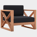 Anguilla Water Resistant Fabric Upholsetered Outdoor Patio Accent Chair