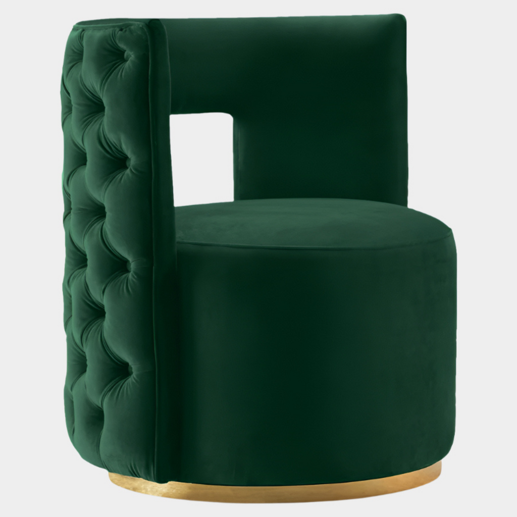Theo Velvet Upholstered Swivel Accent Chair