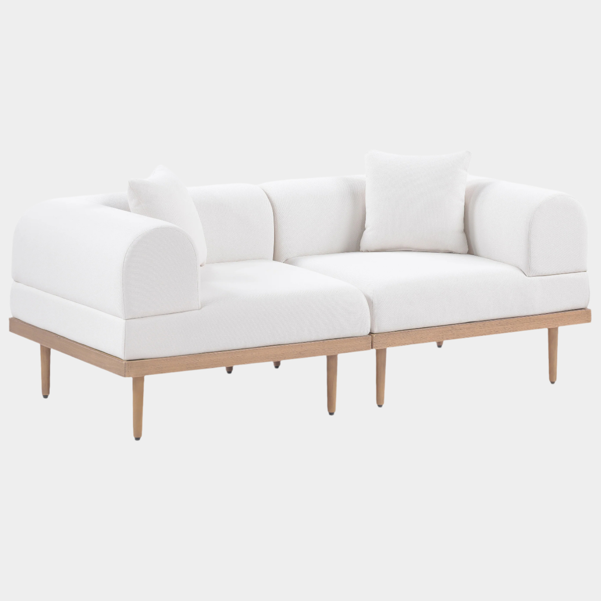 Laguna Resilient Water Resistant Fabric Upholstered Outdoor Patio 2pc. Modular Loveseat