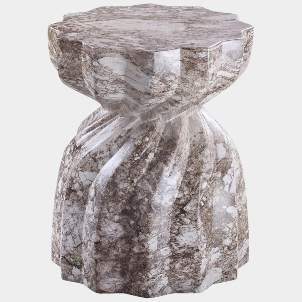 Caserta Marble Finish Indoor / Outdoor Concrete End Table