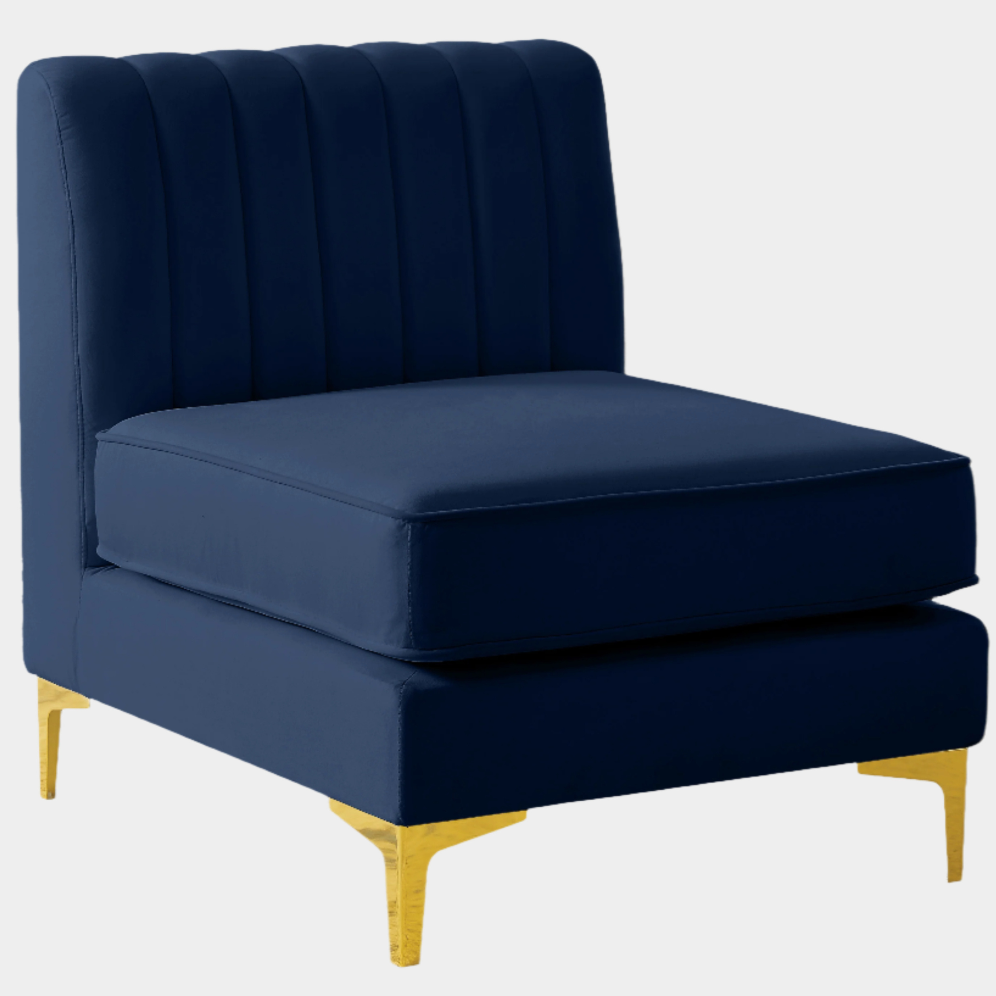 Alina Velvet Upholstered Modular Armless Chair