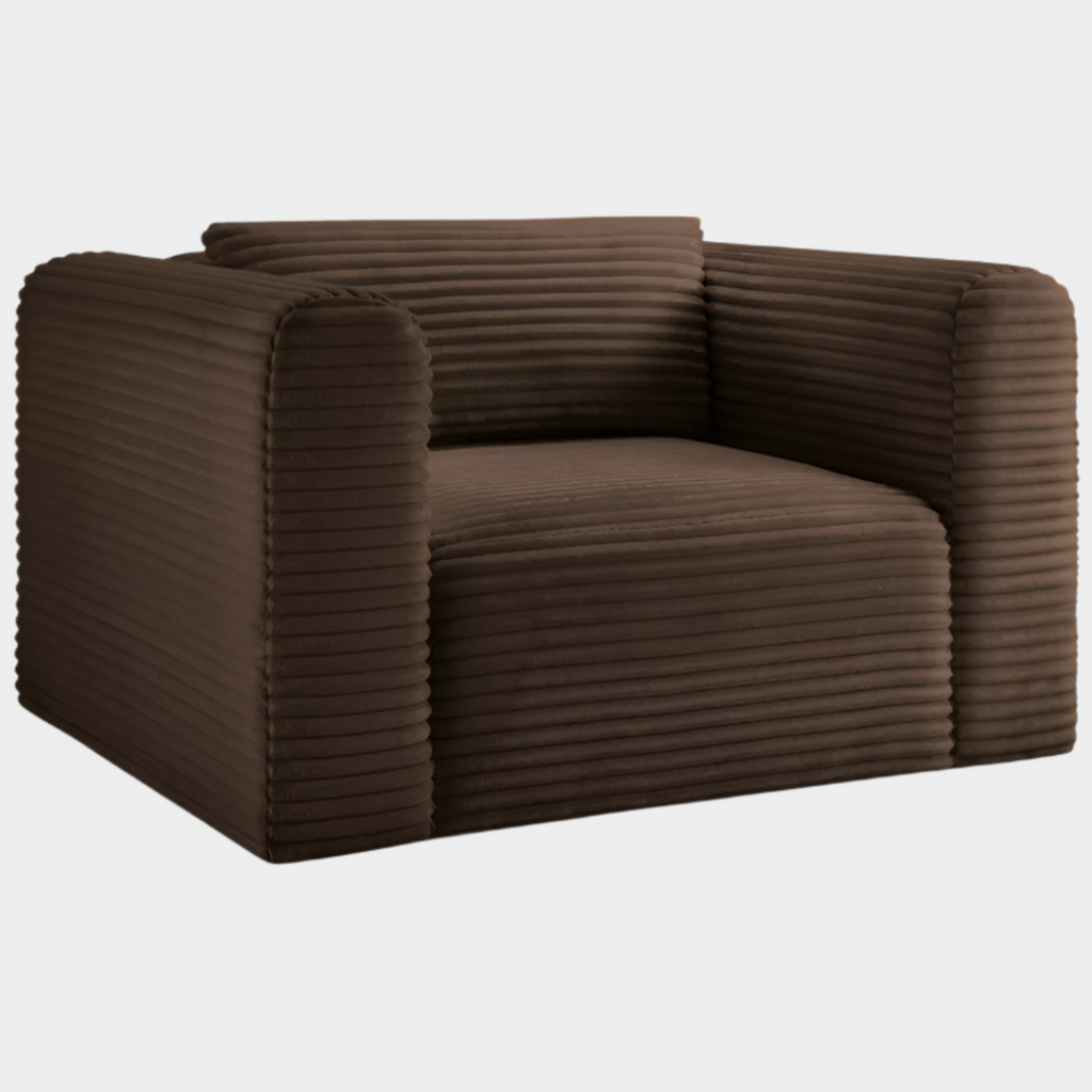 Shaggy Corduroy Performance Fabric Upholstered Accent Chair