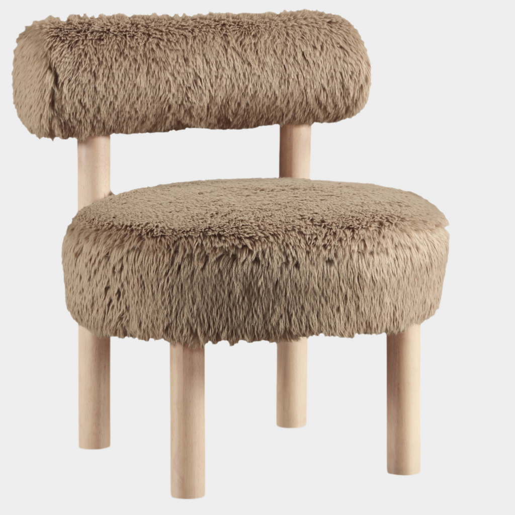 Ambre Vegan Shearling Fabric Upholstered Accent Chair