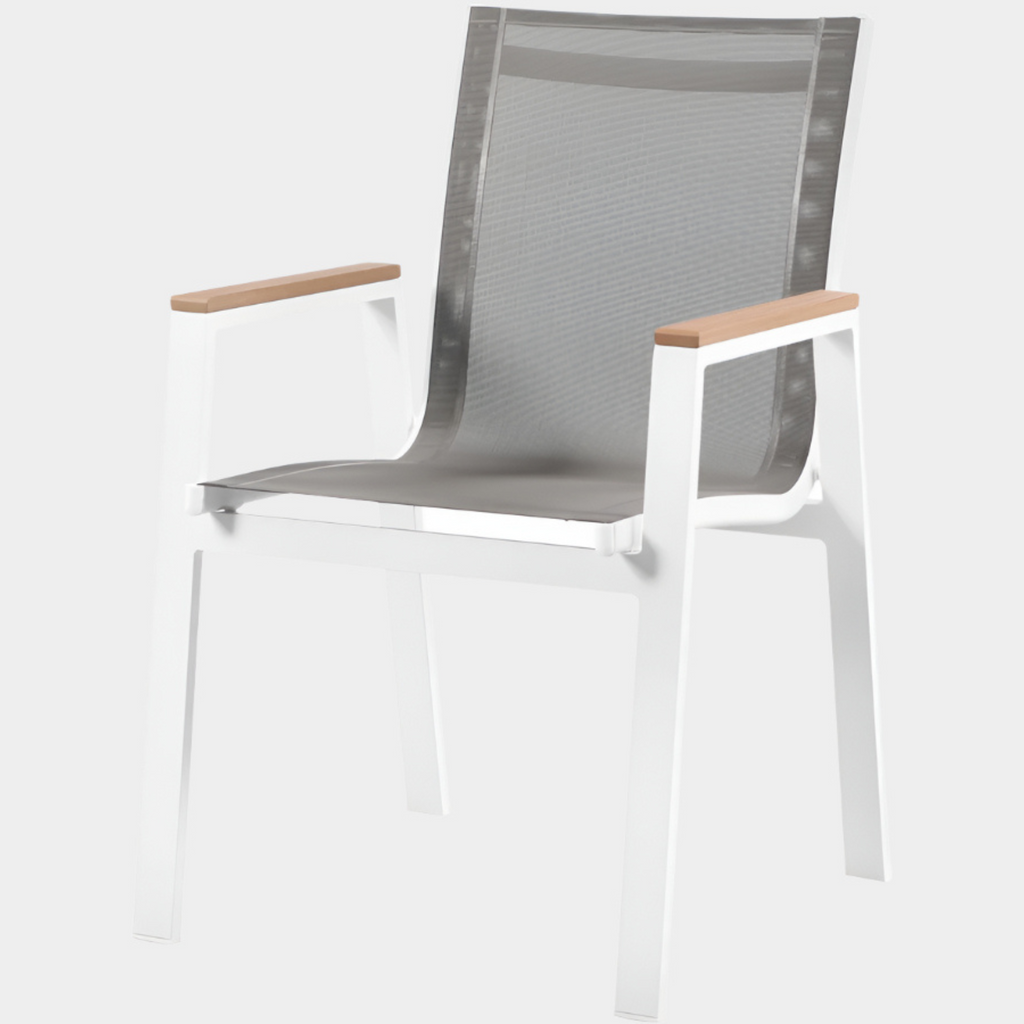 Nizuc Mesh Water Resistant Fabric Outdoor Patio Dining Arm Chair