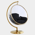 Luna Acrylic And Fabric Upholstered Swing Bubble Accent Chair