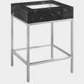 Marmo Engineered Stone Top and Brushed Chrome, Steel And Glass Base Vanity