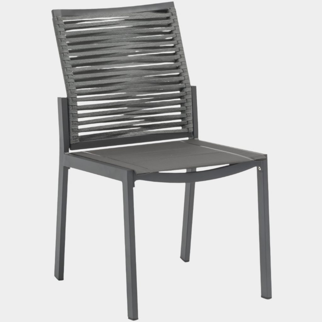 Maldives Mesh And Rope Fabric Outdoor Patio Dining Side Chair