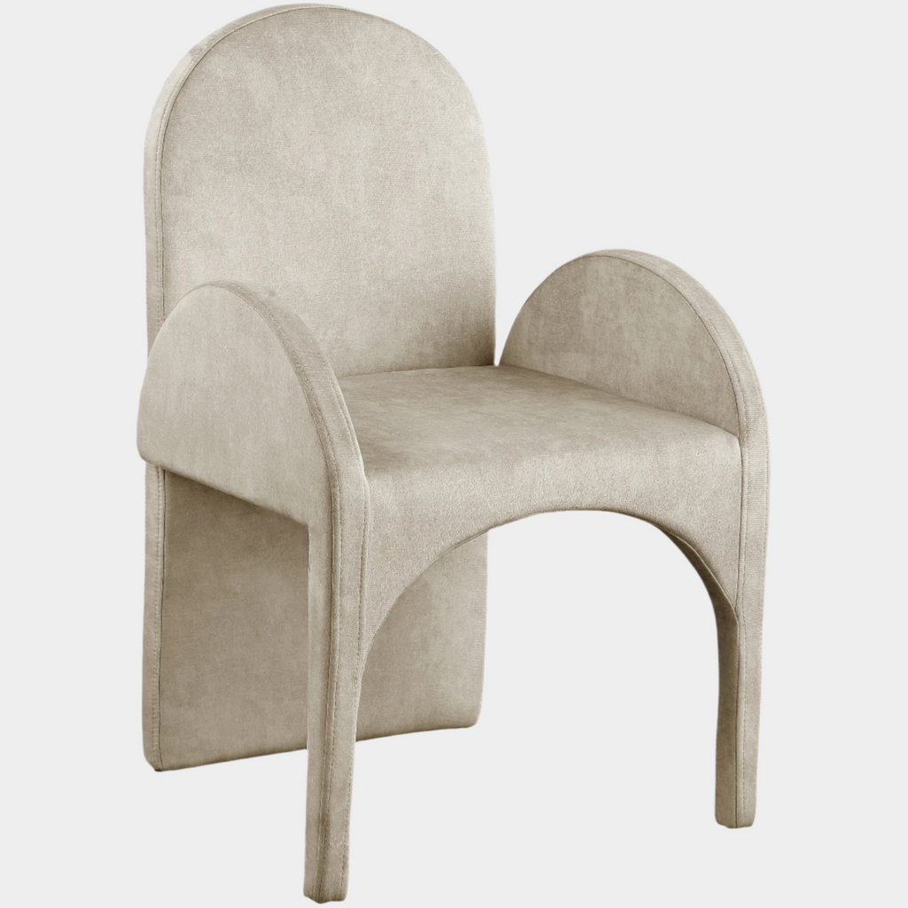 Summer Velvet Upholstered Dining Arm Chair