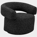 Niya Linen Textured Fabric Upholstered Swivel Accent Chair