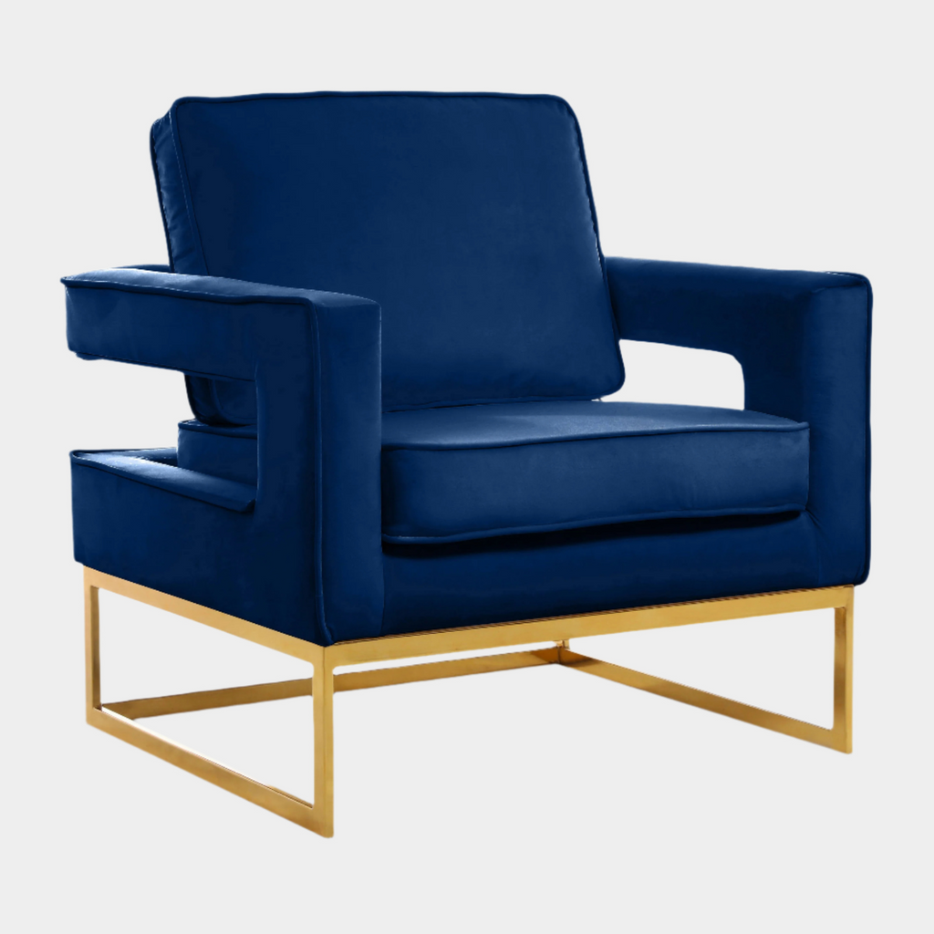 Noah Velvet Upholstered Accent Chair