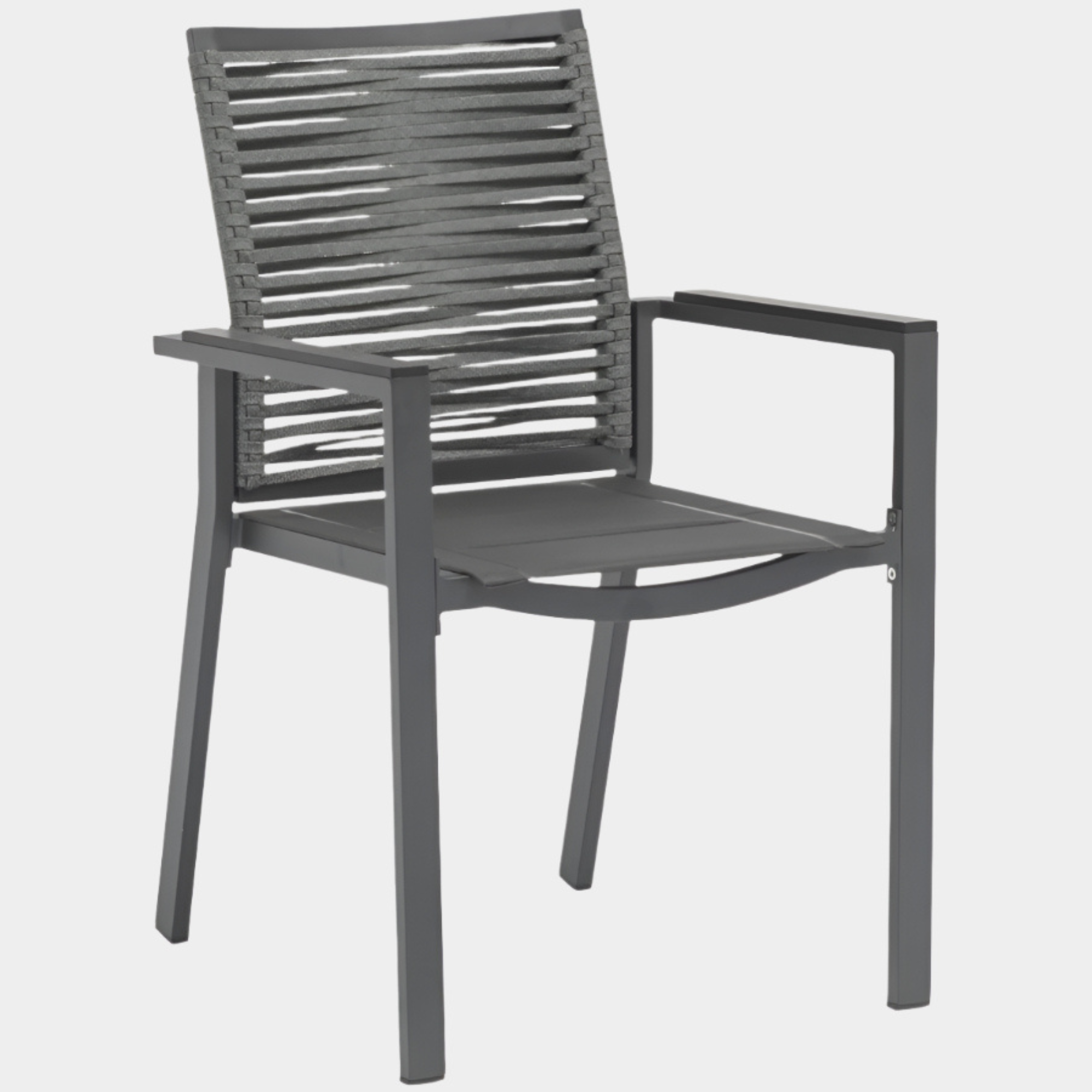 Maldives Mesh And Rope Fabric Outdoor Patio Dining Arm Chair