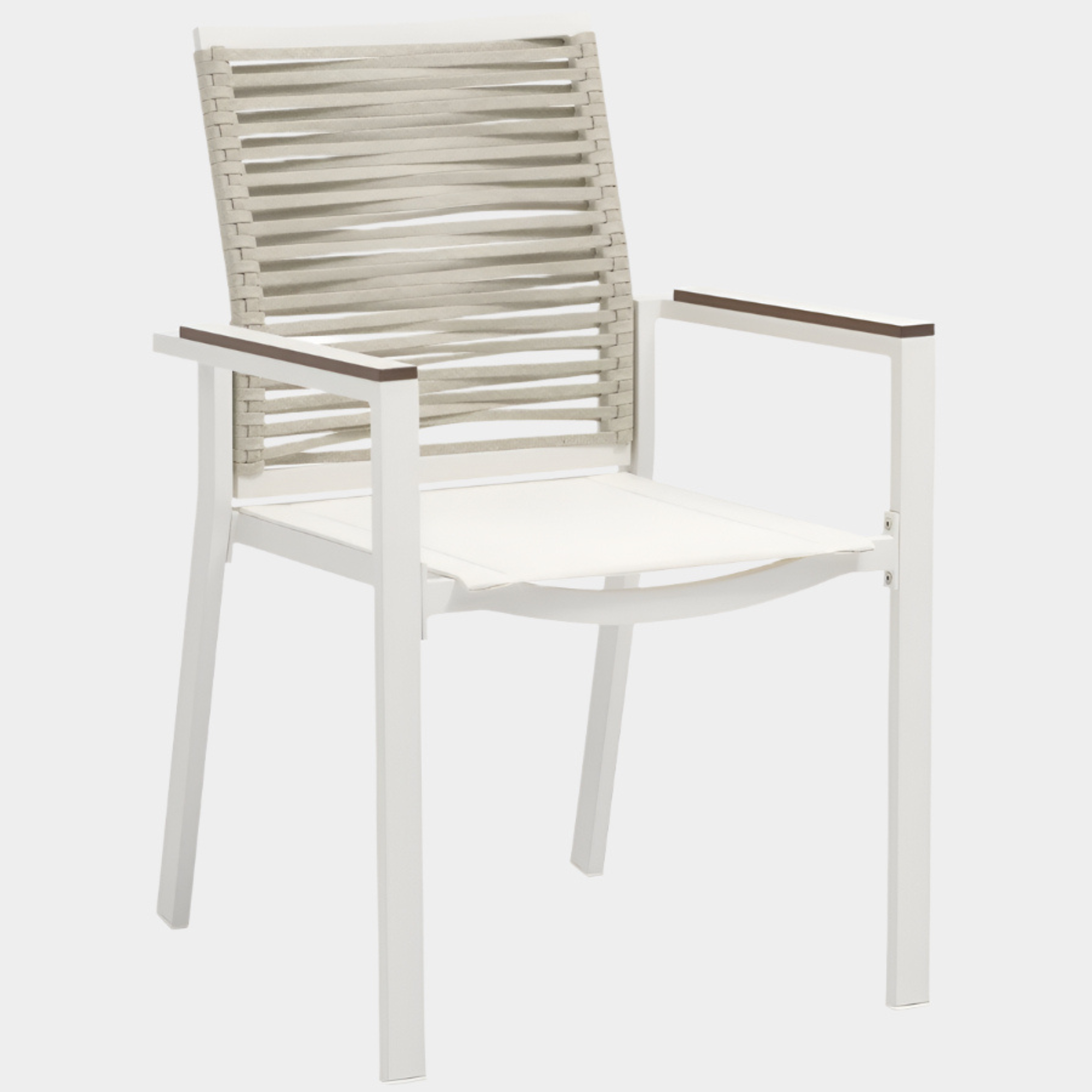 Maldives Mesh And Rope Fabric Outdoor Patio Dining Arm Chair