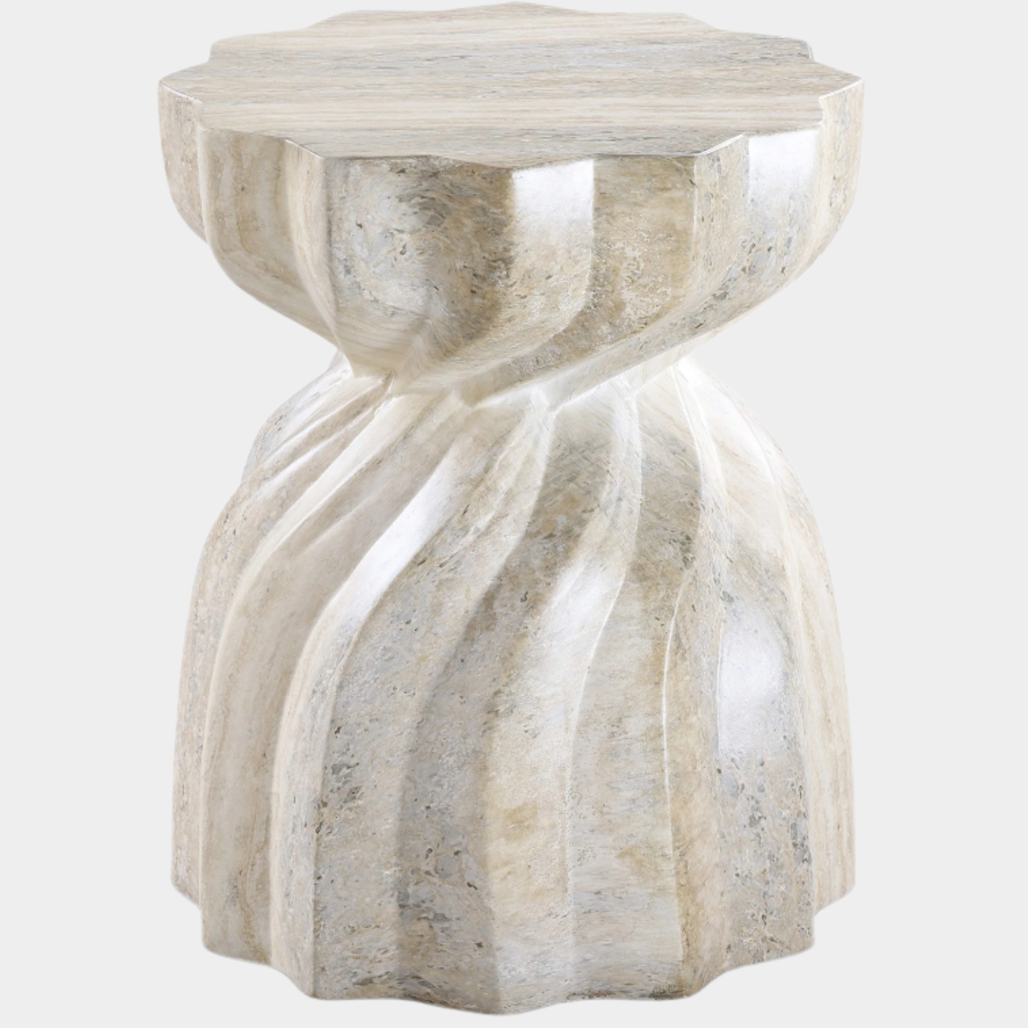 Caserta Travertine Finish Indoor / Outdoor Concrete End Table