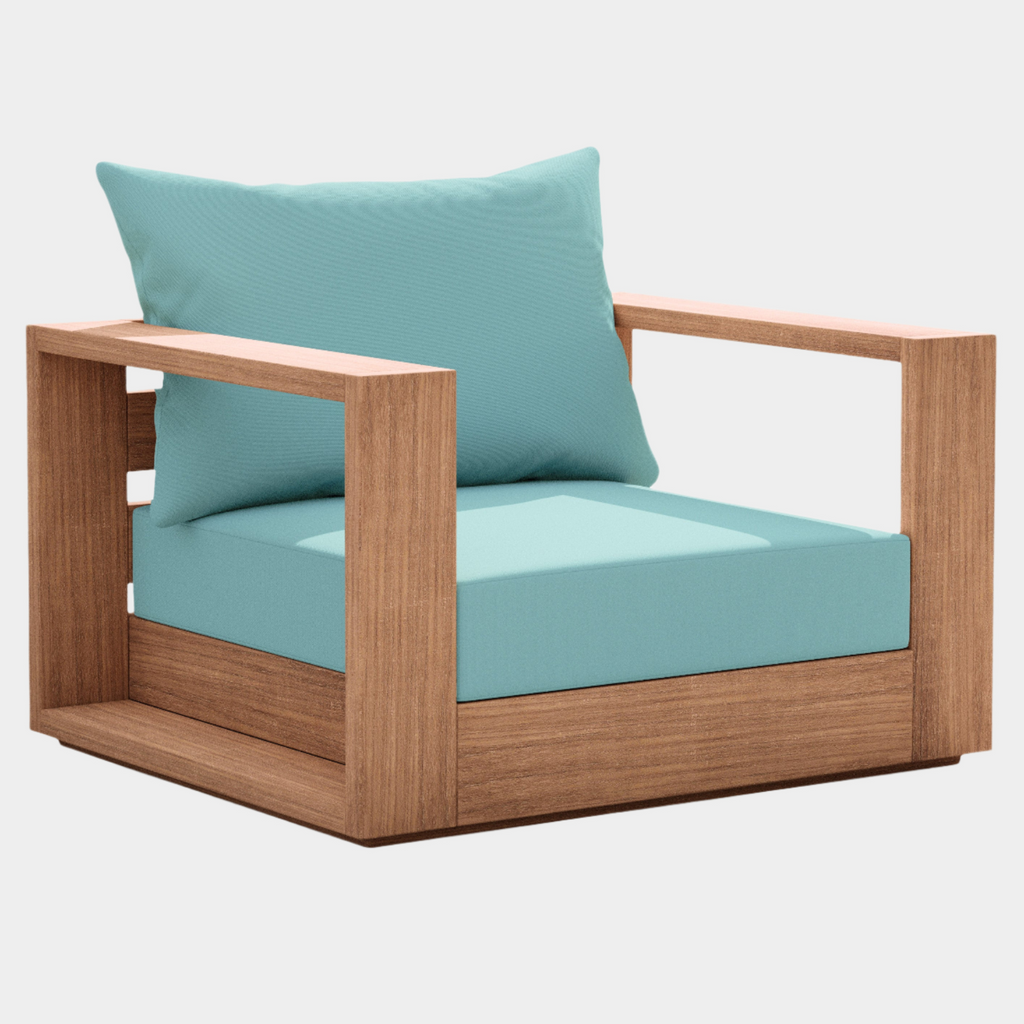 Tulum Water Resistant Fabric Upholstered Outdoor Patio Accent Chair