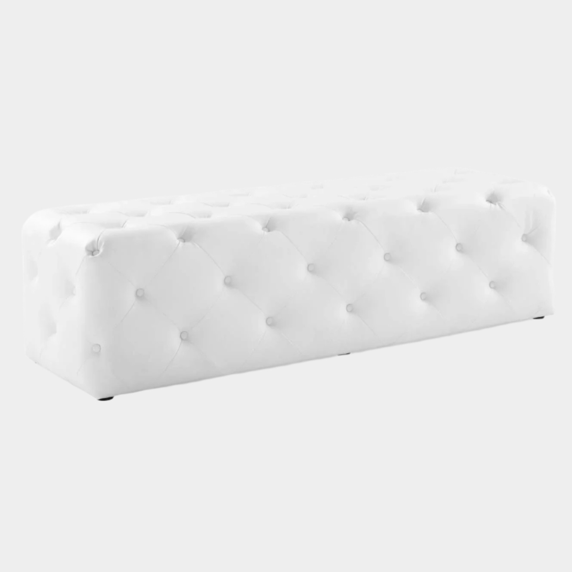 Amour 60" Tufted Button Entryway Faux Leather Bench